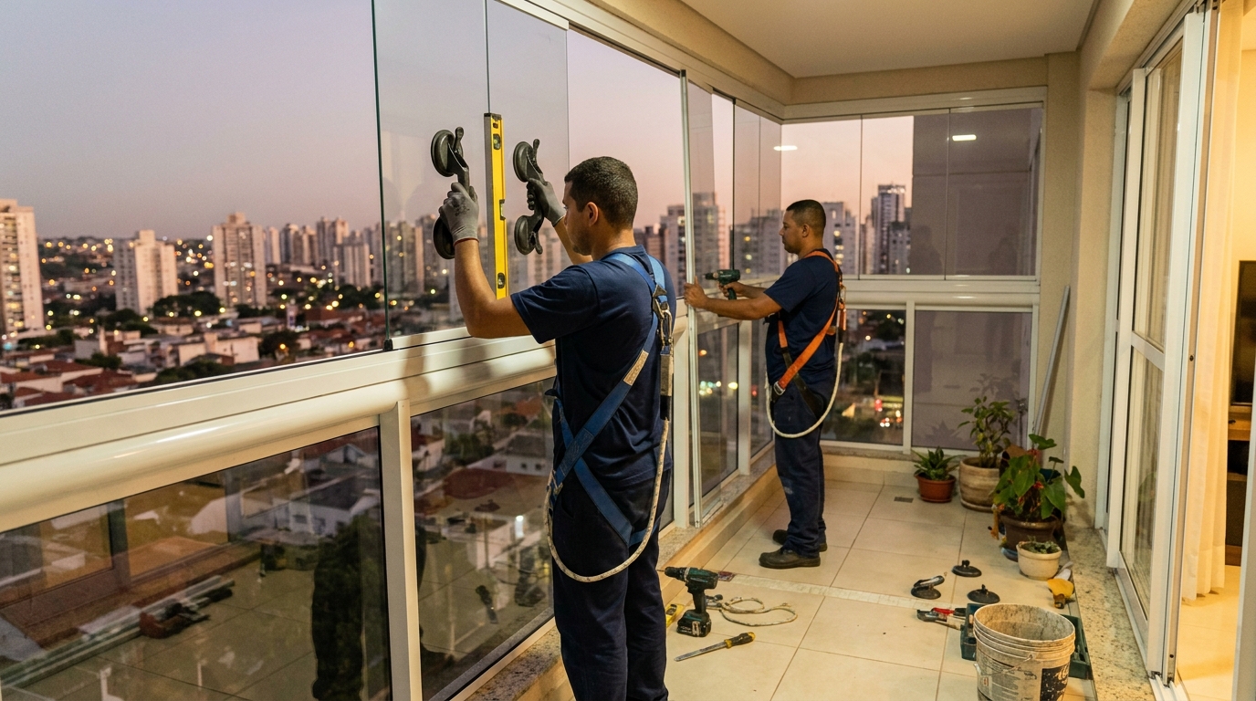 Instalação de fachada de vidro em Belém‑PA
