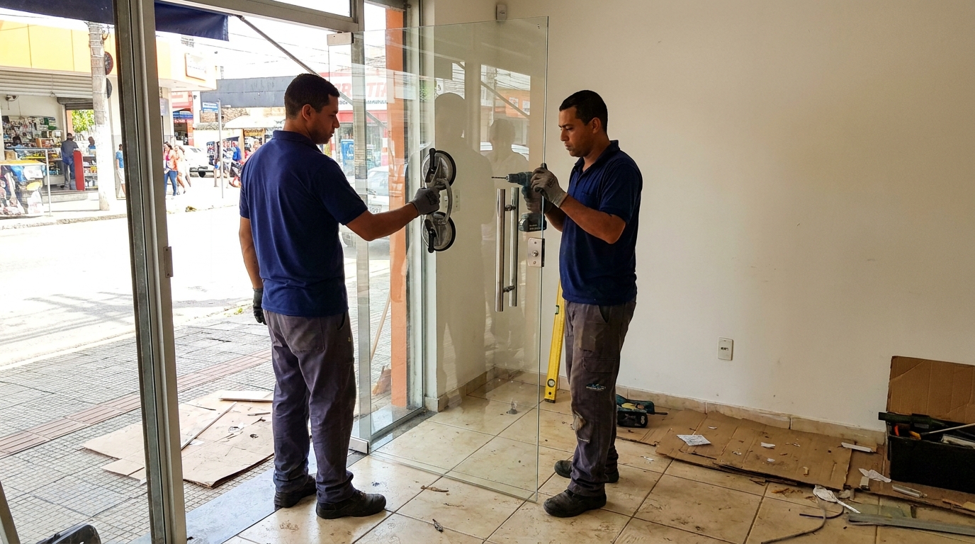 Manutenção de porta de alumínio em Juiz de Fora‑MG